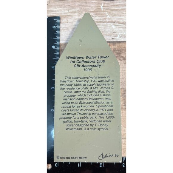 The Cats Meow 1996 Westtown Water Tower Collectible Decorative Wooden House - Picture 2 of 2